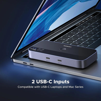 Switch USB UGREEN CM691 (45784), 3 x USB-A 3.2 - 1 x USB-C - 1 x miniUSB, Crni