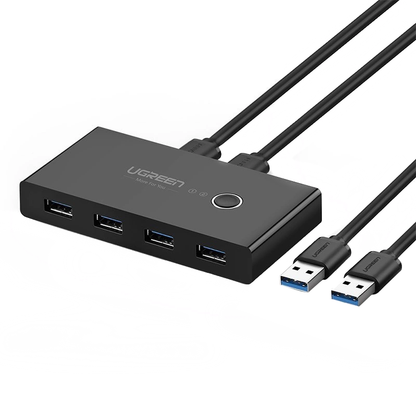 Switch USB UGREEN US216 (30768) Two Sharing Box Nova Verzija, 4 x USB-A 3.0, Crna