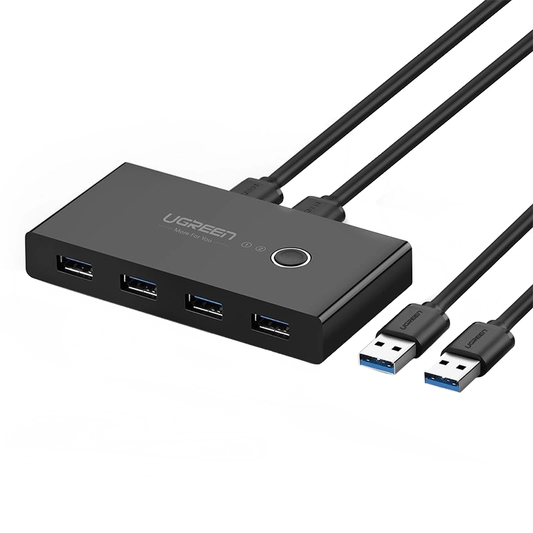 Switch USB UGREEN US216 (30768) Two Sharing Box Nova Verzija, 4 x USB-A 3.0, Crna