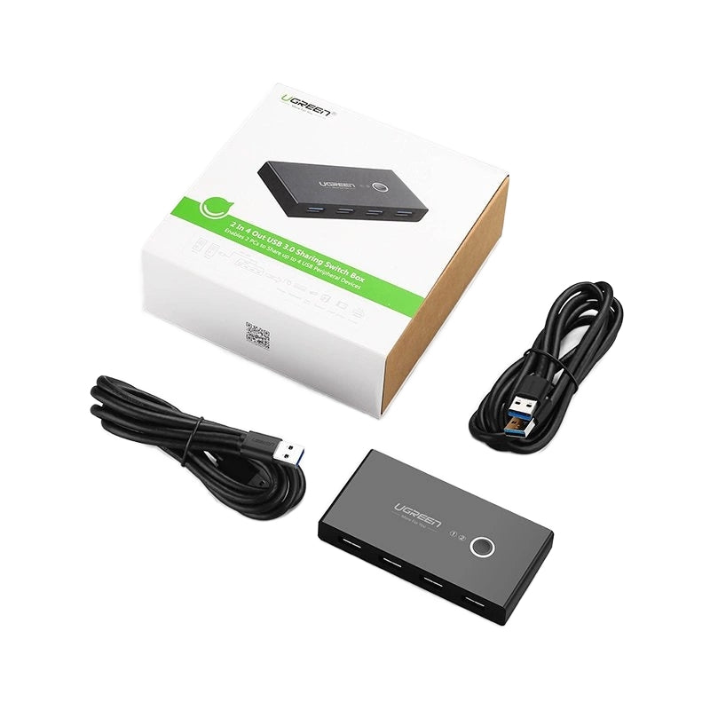 Switch USB UGREEN US216 (30768) Two Sharing Box Nova Verzija, 4 x USB-A 3.0, Crna