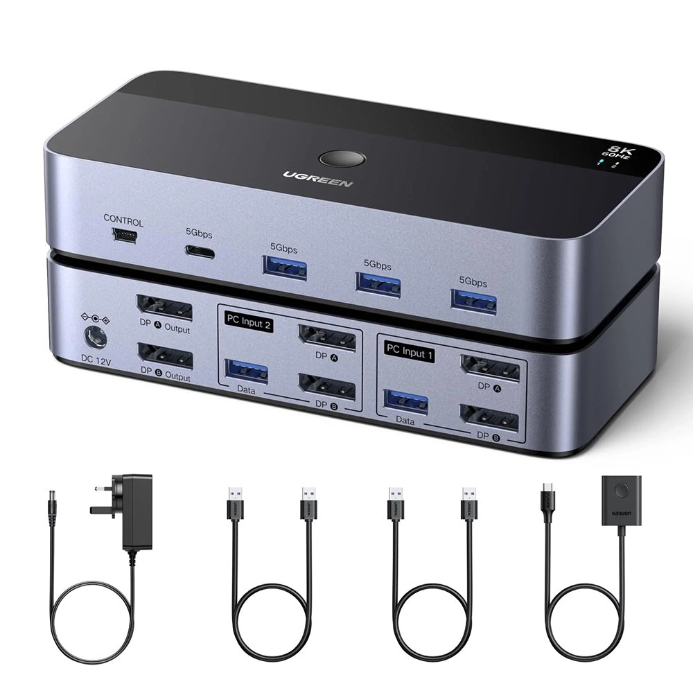 Switch Video DisplayPort UGREEN AK700 (55851), Sivi