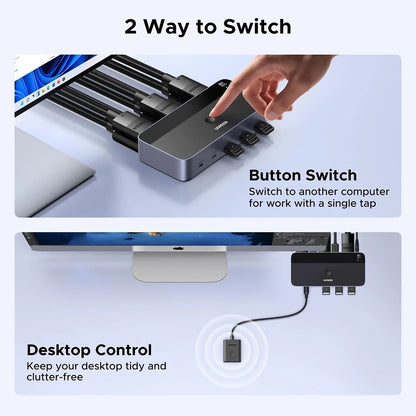 Switch Video DisplayPort UGREEN AK700 (55851), Sivi
