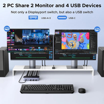 Switch Video DisplayPort UGREEN AK700 (55851), Sivi