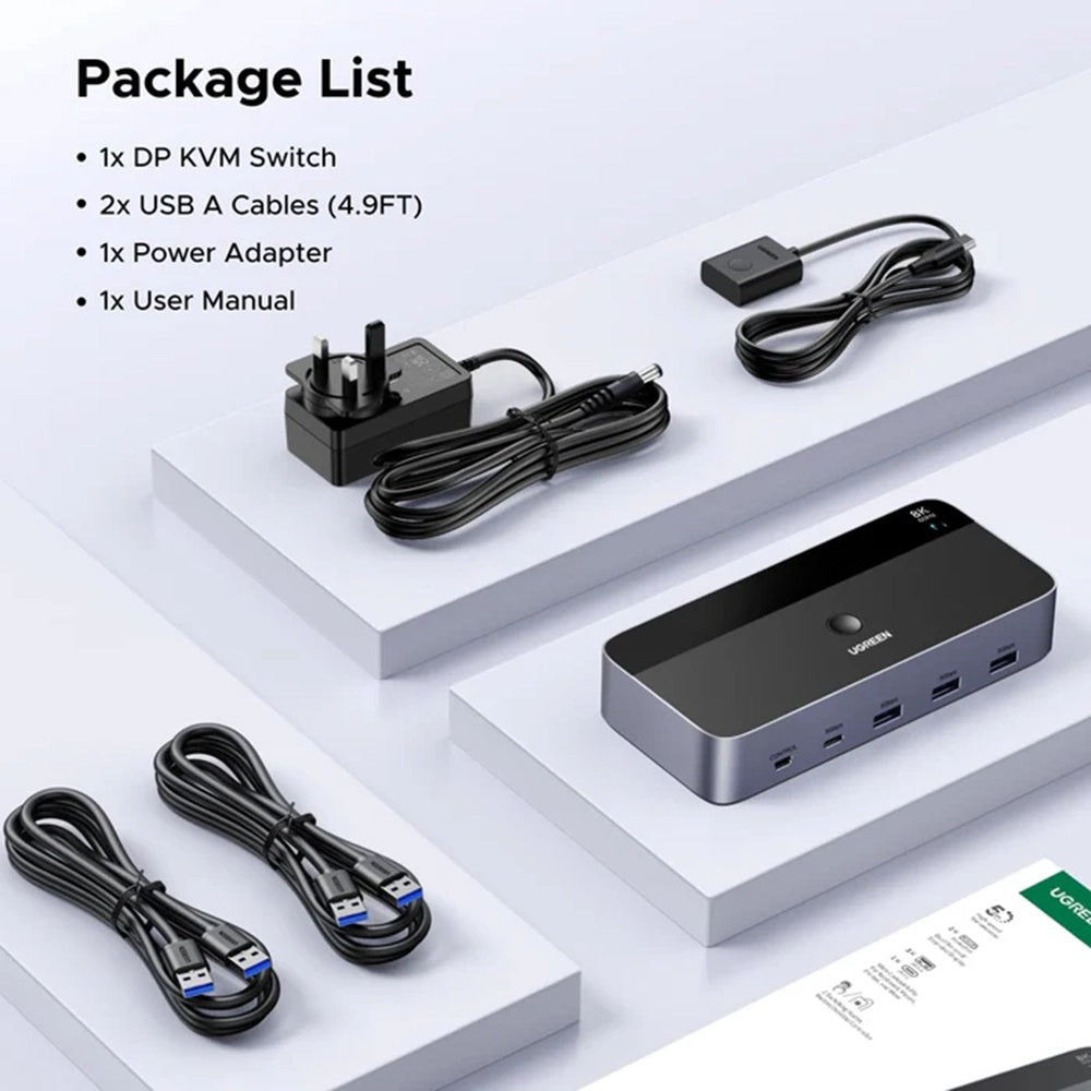 Switch Video DisplayPort UGREEN CM695 (25962), Crni
