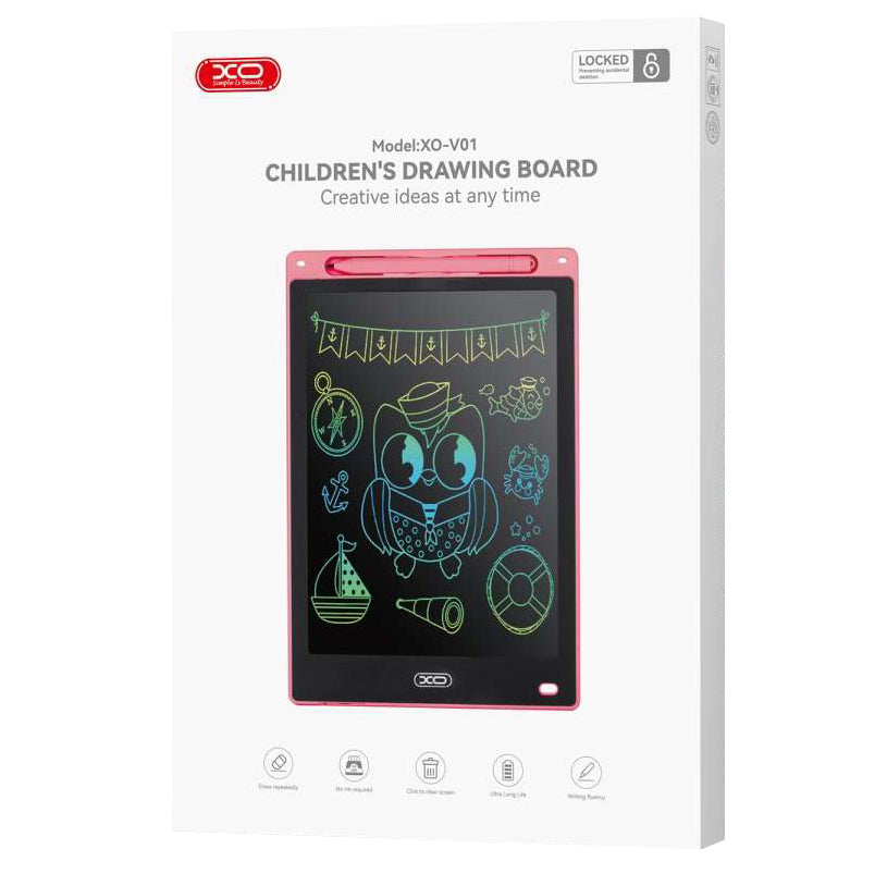 Drawing/Writing Tablet XO Design V01, 10inch, Pink