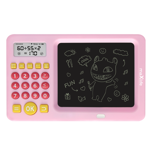 MaXlife MXWB-01 Drawing/Writing Tablet with Calculator, Pink 