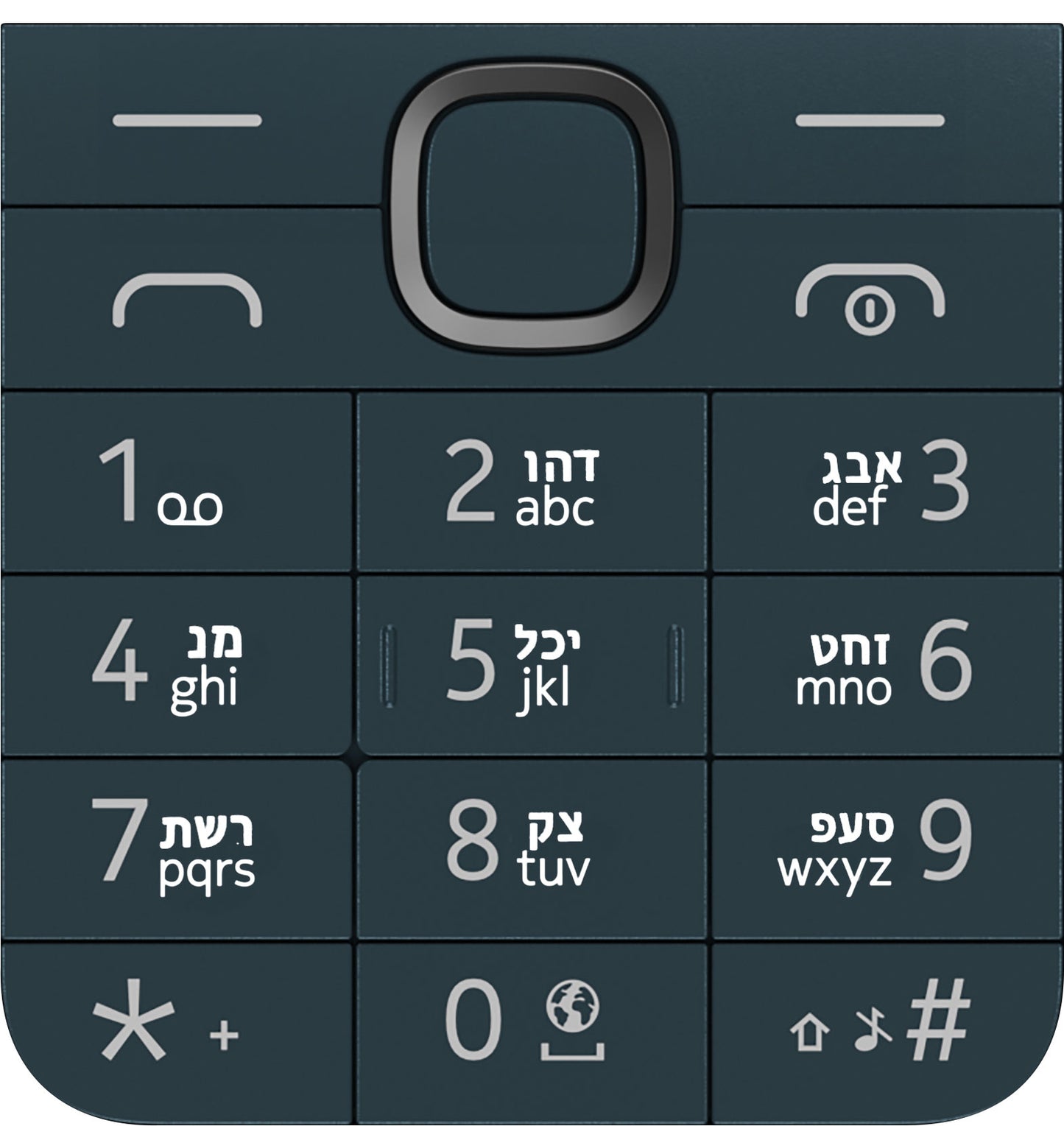 Hebrejska tastatura za Nokia 225 4G (2024), plava