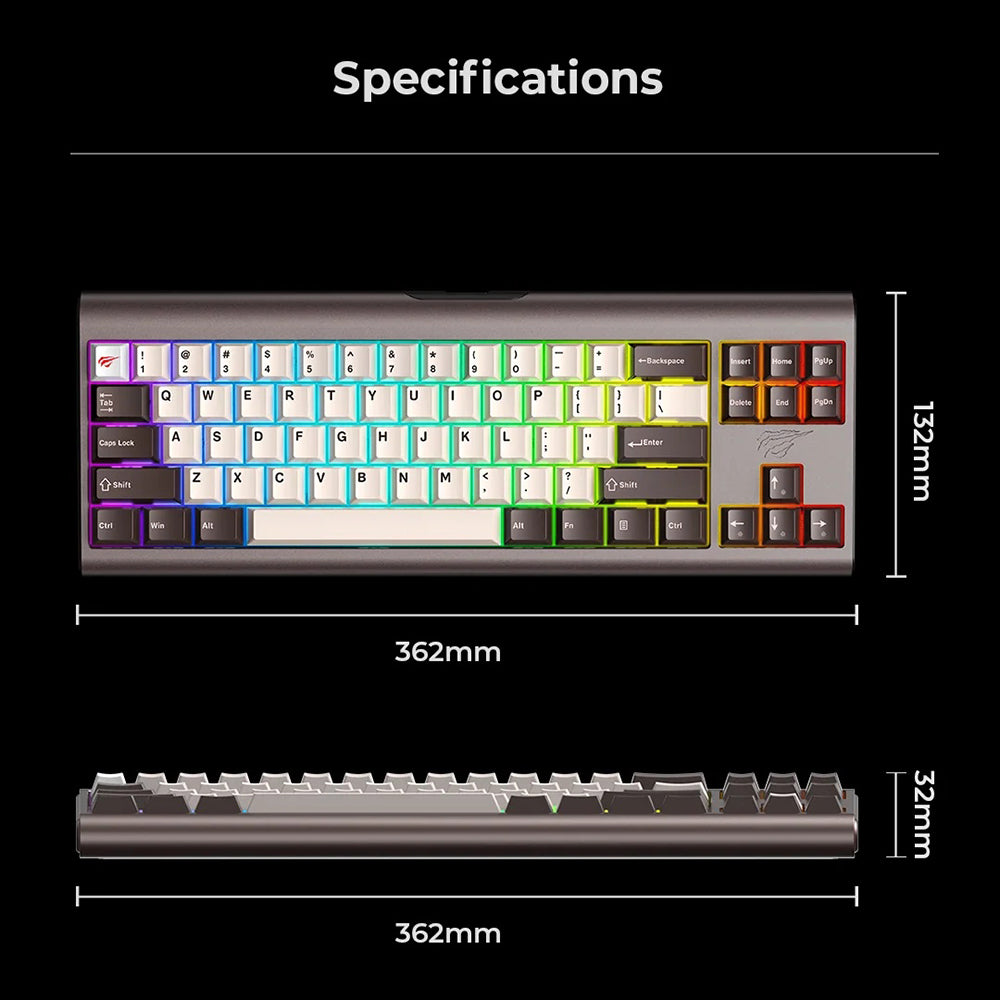 Tastatura Gaming HAVIT KB896L, RGB, 1.2m, Zelena