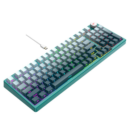 Tastatura Gaming HAVIT KB899L, RGB, 1.8m, Bela Zelena