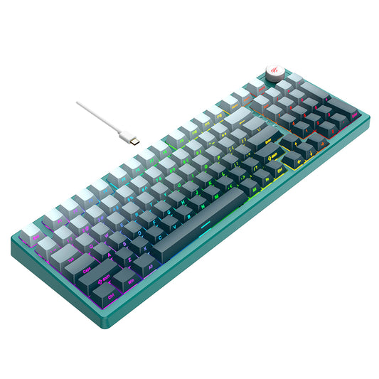 Tastatura Gaming HAVIT KB899L, RGB, 1.8m, Bela Zelena