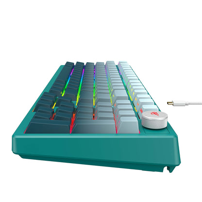 Tastatura Gaming HAVIT KB899L, RGB, 1.8m, Bela Zelena