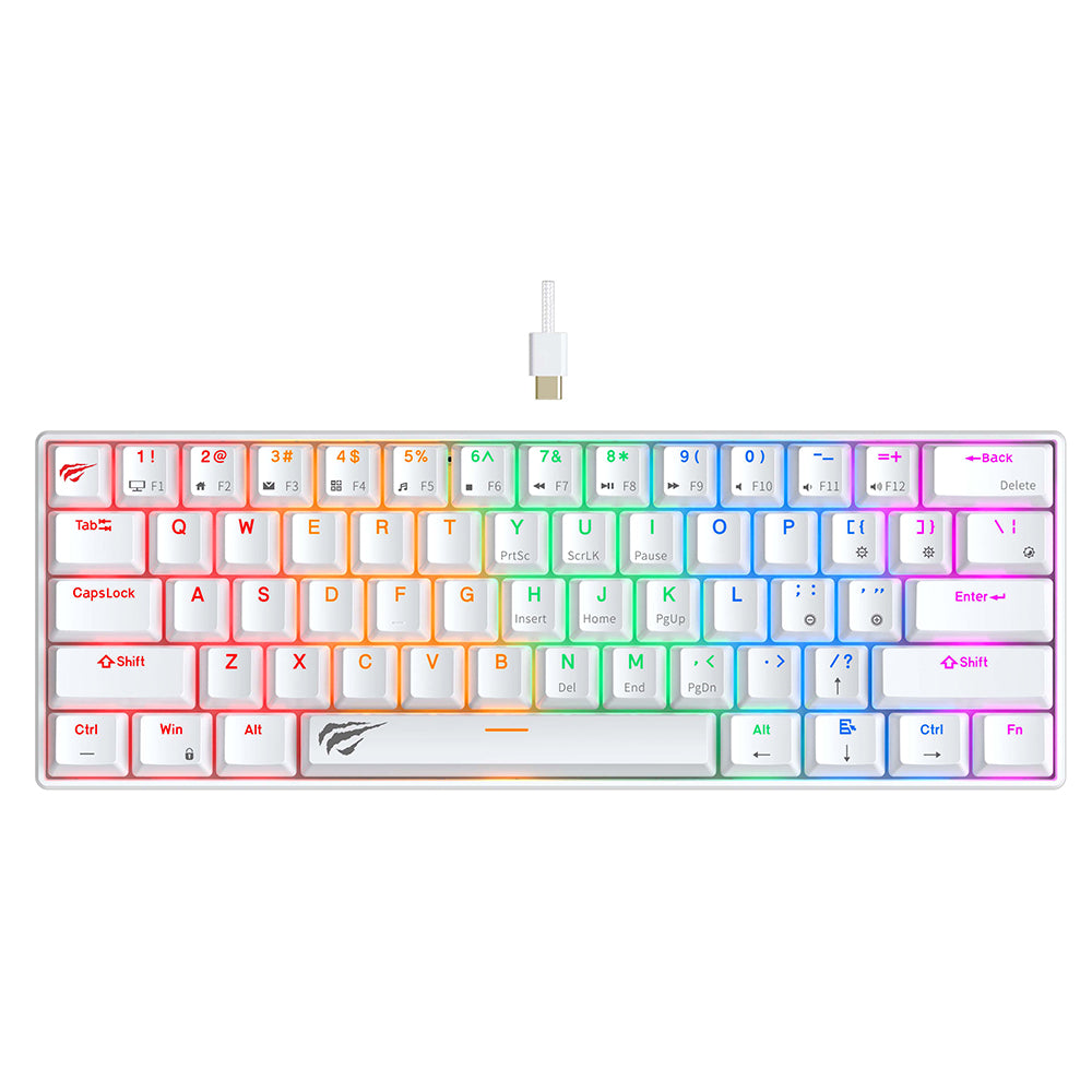 Tastatura Gaming HAVIT KB903L, RGB, 1.8m, Bela