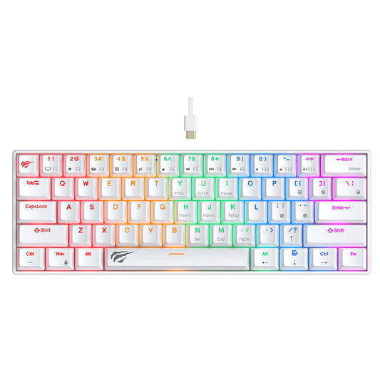 Tastatura Gaming HAVIT KB903L, RGB, 1.8m, Bela