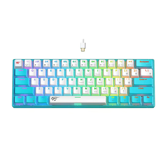 Tastatura Gaming HAVIT KB903L, RGB, 1.8m, Plava Bela