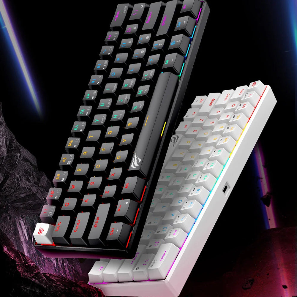 Tastatura Gaming HAVIT KB903L, RGB, 1.8m, Transparentna Bela