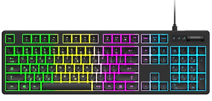 Gejmerska tastatura sa kablom USB WZK WKG-200, RGB, 1.5m, Crna