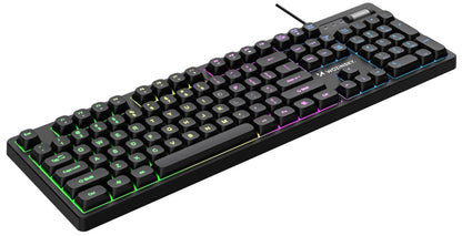 Gejmerska tastatura sa kablom USB WZK WKG-200, RGB, 1.5m, Crna
