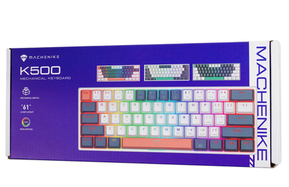 Gejmerska tastatura sa žičanim USB-om Machenike K500-B61 Mechanical, RGB, Plavo Bela