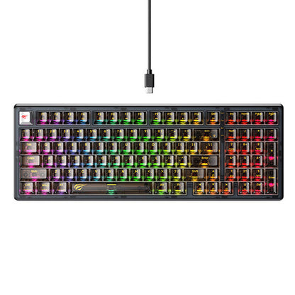 Tastatura Gaming Wired USB HAVIT KB875L, RGB, 1.8m, Crna Transparentna