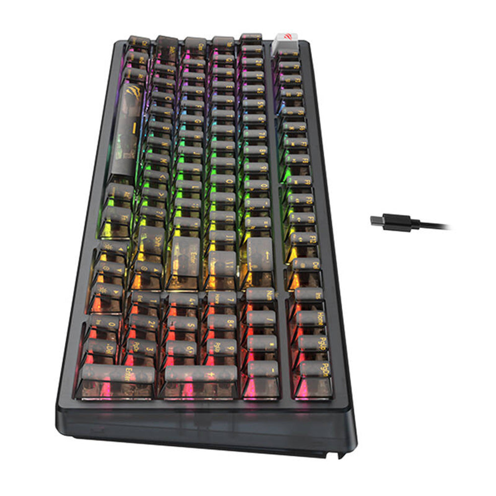 Tastatura Gaming Wired USB HAVIT KB875L, RGB, 1.8m, Crna Transparentna