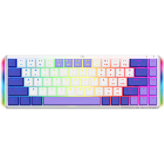 Tastatura Gaming Wireless Proove AFK, RGB, BT / Wi-Fi / Wired, 1.5m, Bela WKAFKEN22002