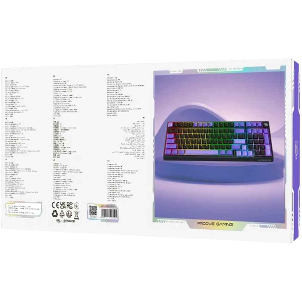 Tastatura Gaming Wireless Proove Slicker Pro, RGB, BT / Wi-Fi / Wired, 1.8m, Crna WKSLPEN22416