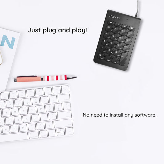 Numerička tastatura Wired USB HAVIT KB223, 1.5m, Crna