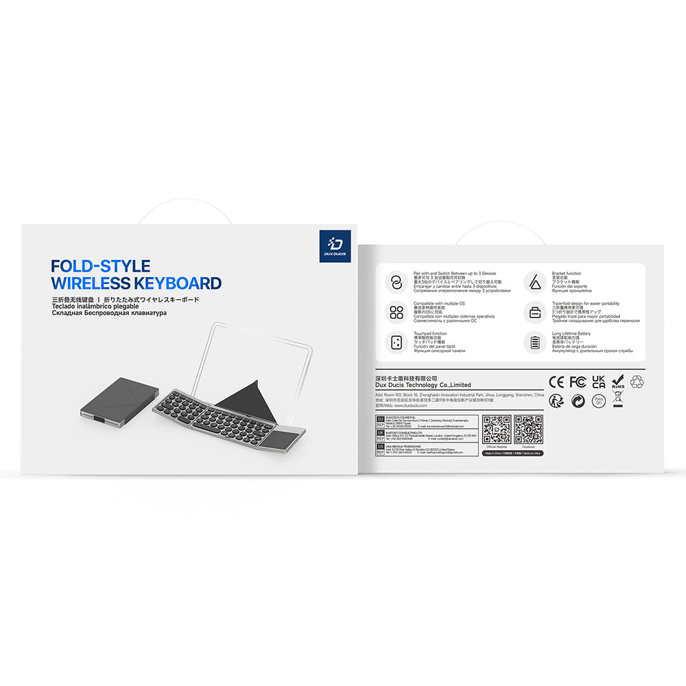 Bluetooth sklopiva tastatura DUX DUCIS, crna