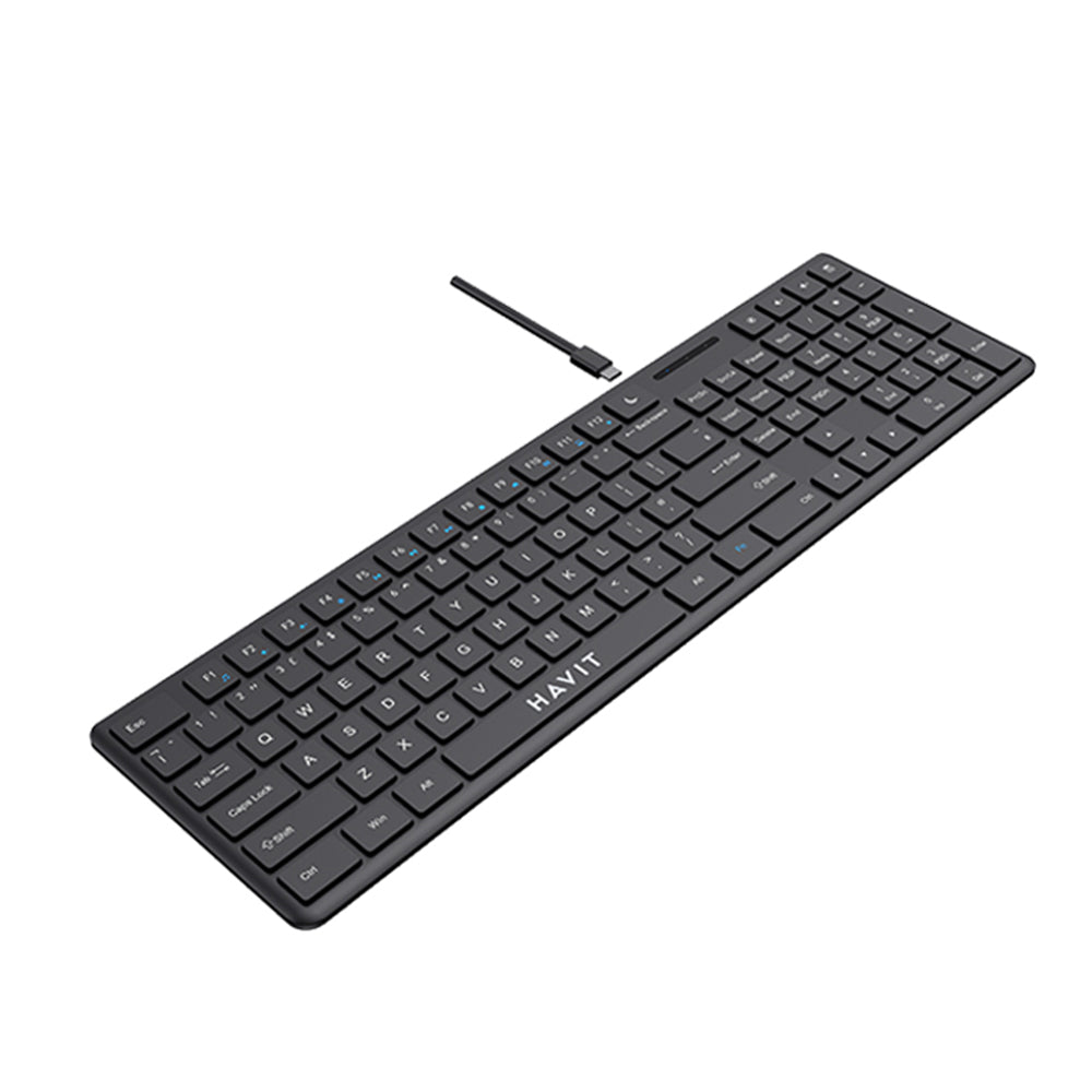 Tastatura Wired USB HAVIT KB252, USB-C, 1.5m, Crna