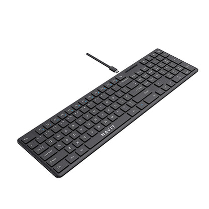 Tastatura Wired USB HAVIT KB252, USB-C, 1.5m, Crna