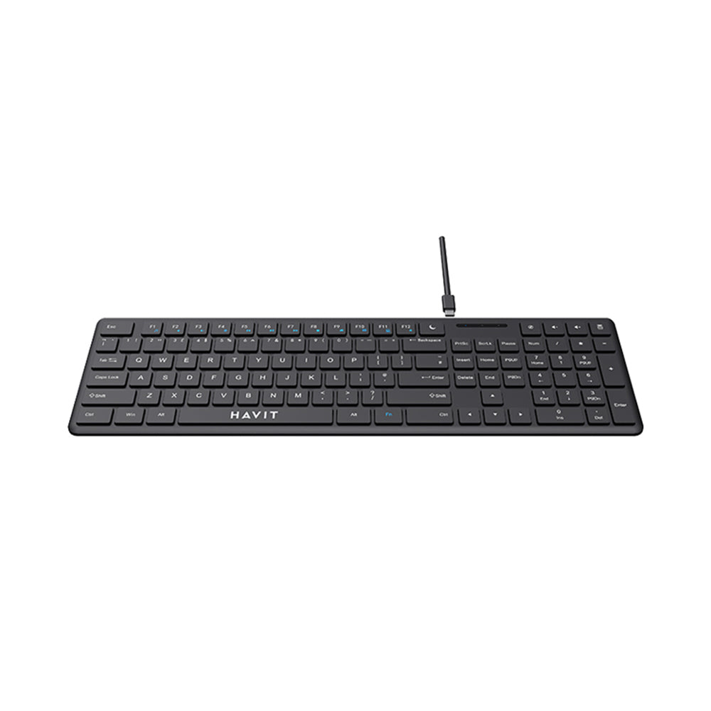Tastatura Wired USB HAVIT KB252, USB-C, 1.5m, Crna
