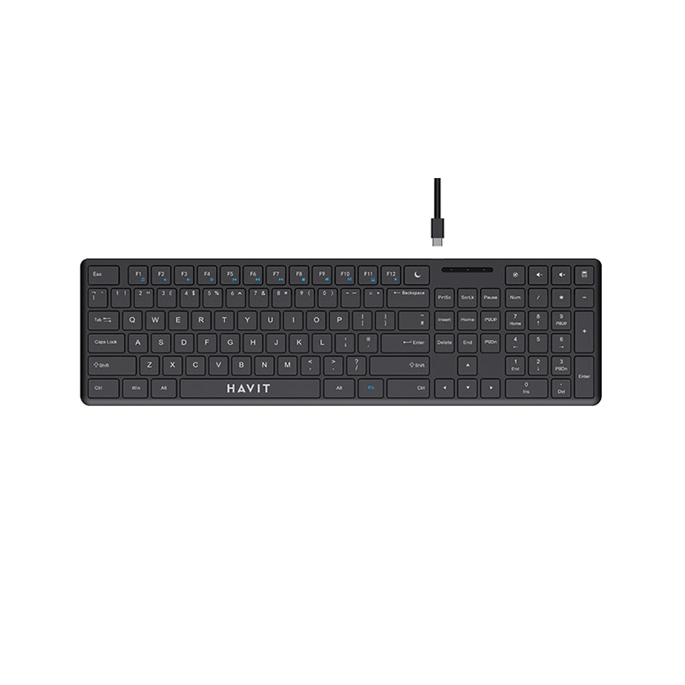 Tastatura Wired USB HAVIT KB252, USB-C, 1.5m, Crna