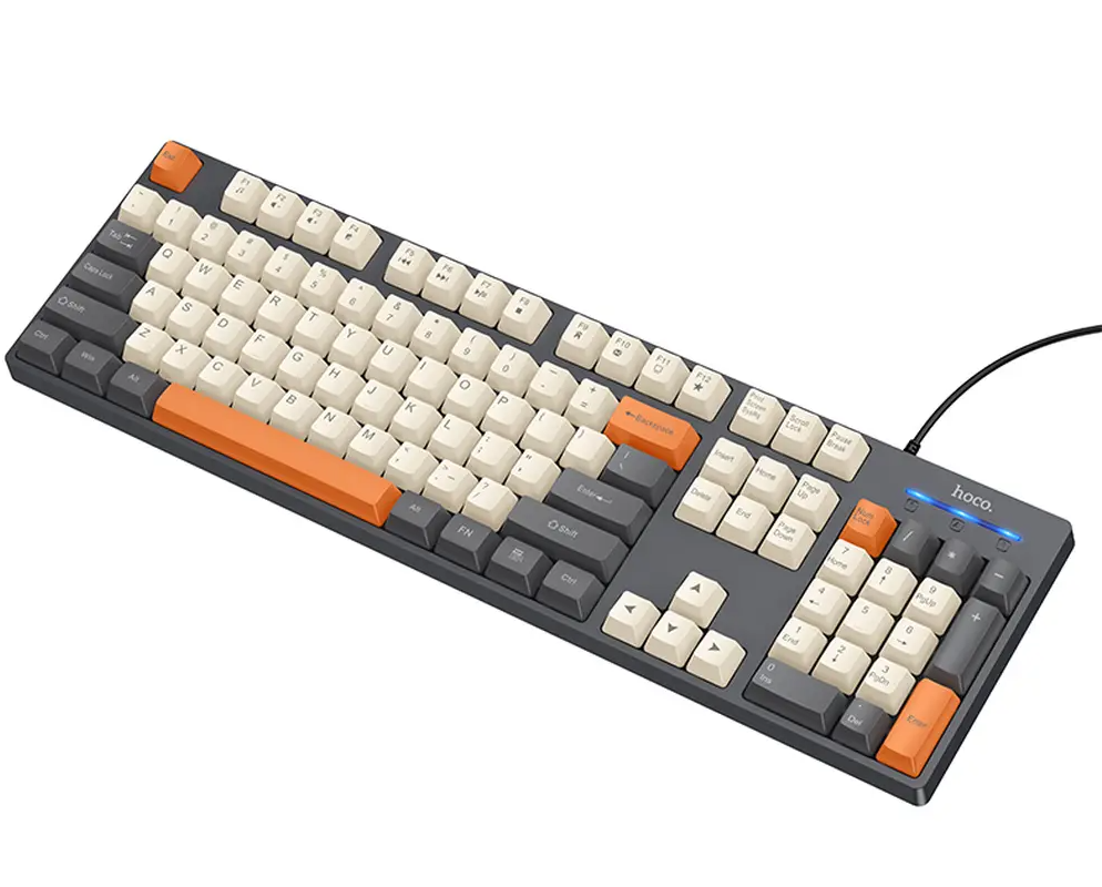 USB žičana tastatura HOCO GM61 Tri-Color, 1.45m, Siva