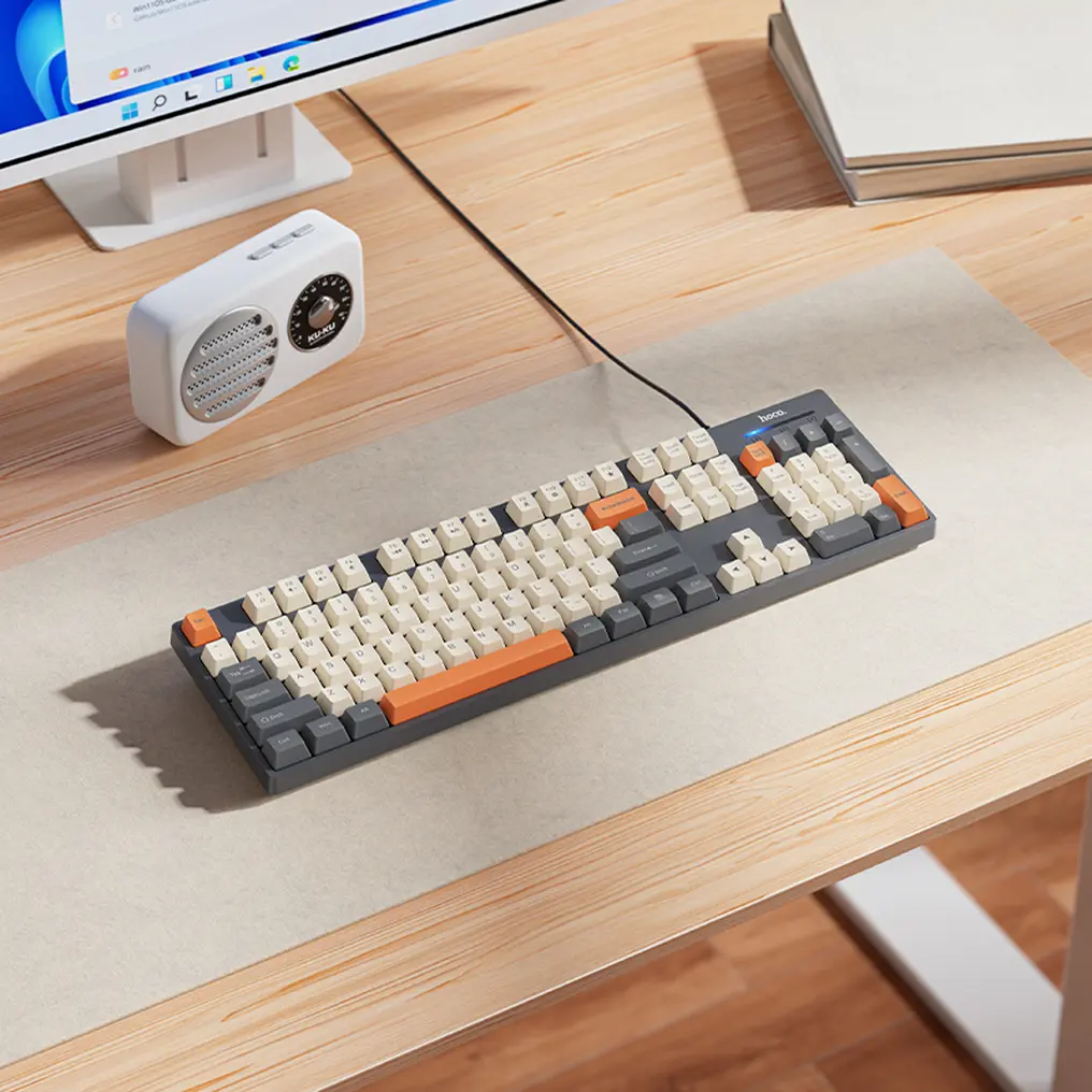 USB žičana tastatura HOCO GM61 Tri-Color, 1.45m, Siva