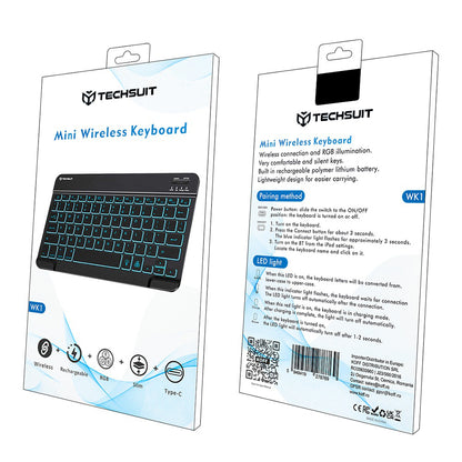 Bežična tastatura Techsuit WK1, RGB, Crna