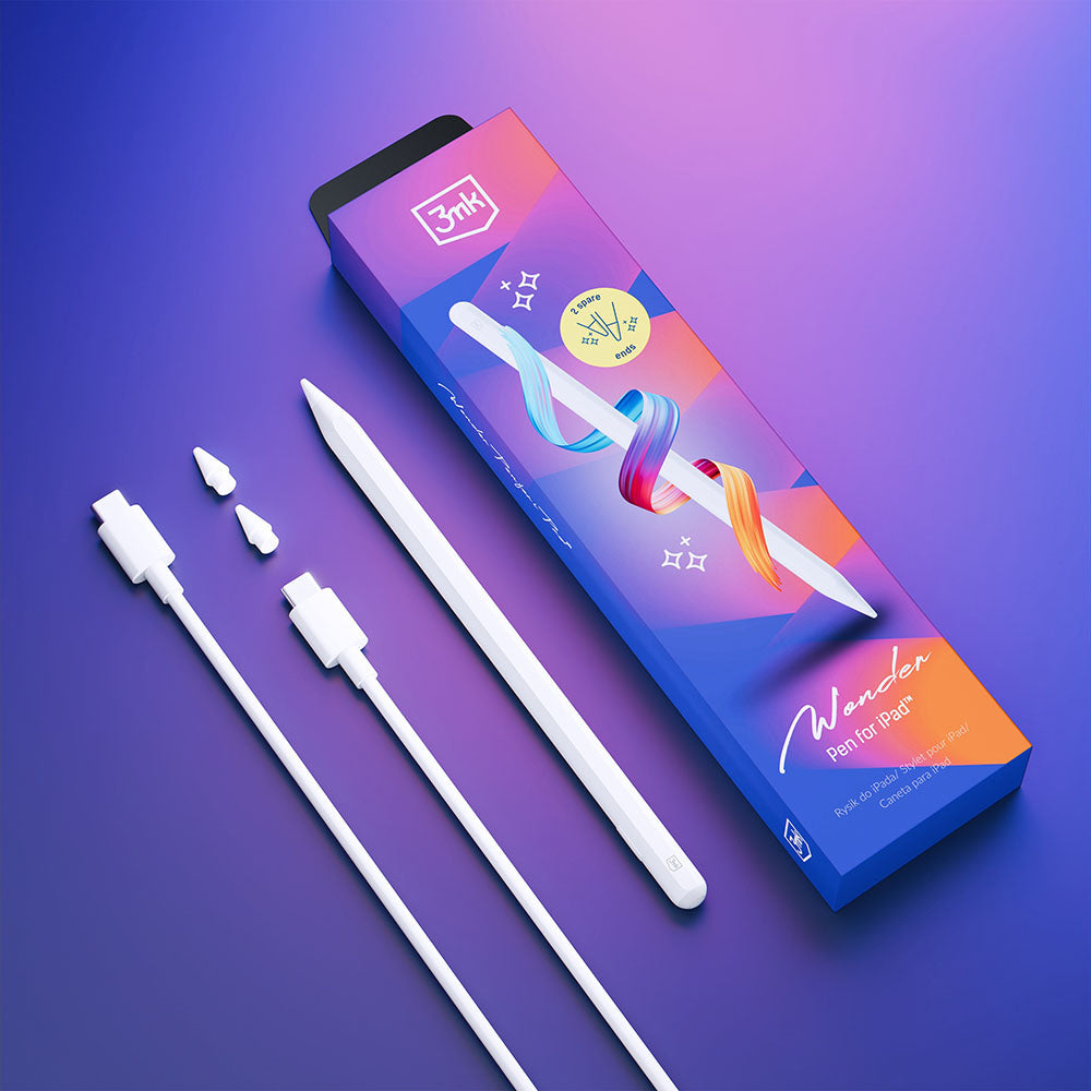 Touch Pen 3MK Wonder za Apple iPad, Aktivna Verzija, Bela