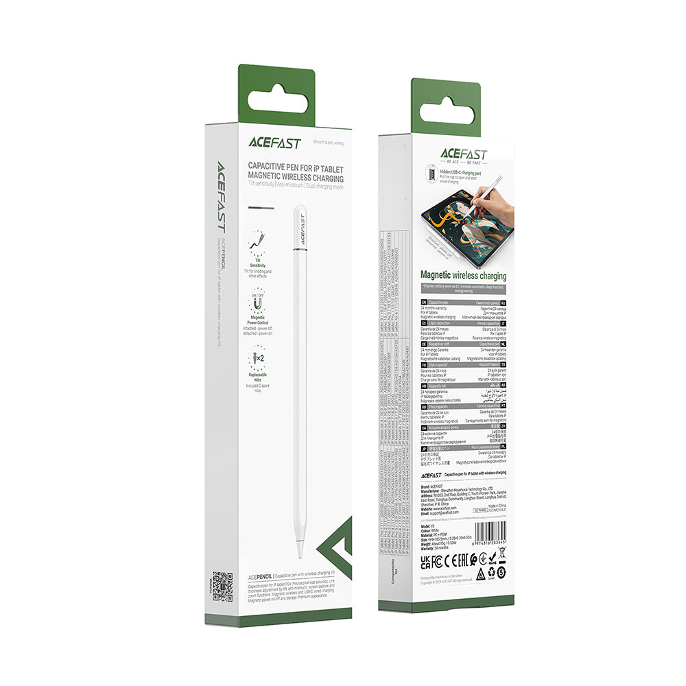 Touch Pen Acefast V3 za iPad, Aktivna Verzija, Bela