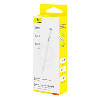 Touch Pen Baseus Smooth Writing 3 Magnetic 3in1 Series, Pasivna Verzija, Bela P80080804213-00