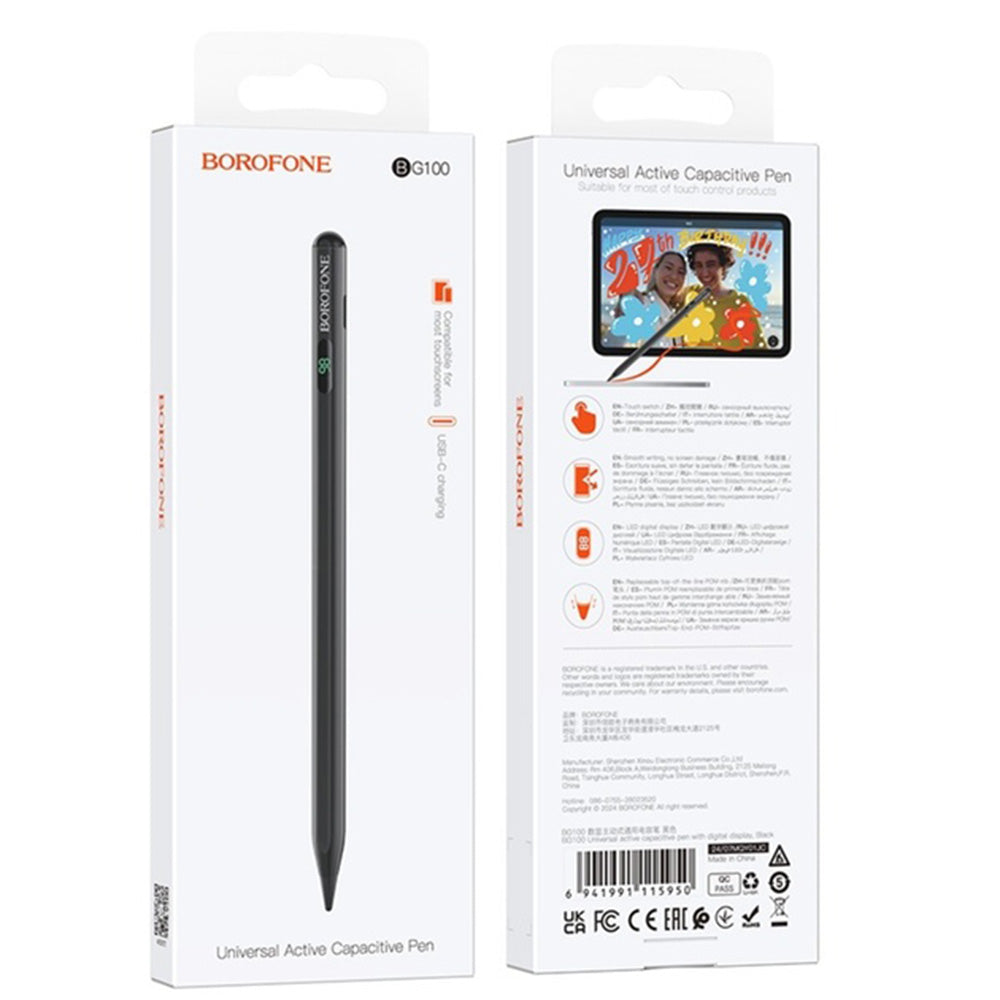 Touch Pen Borofone BG100 za Apple iPad seriju, Aktivna verzija, Crna