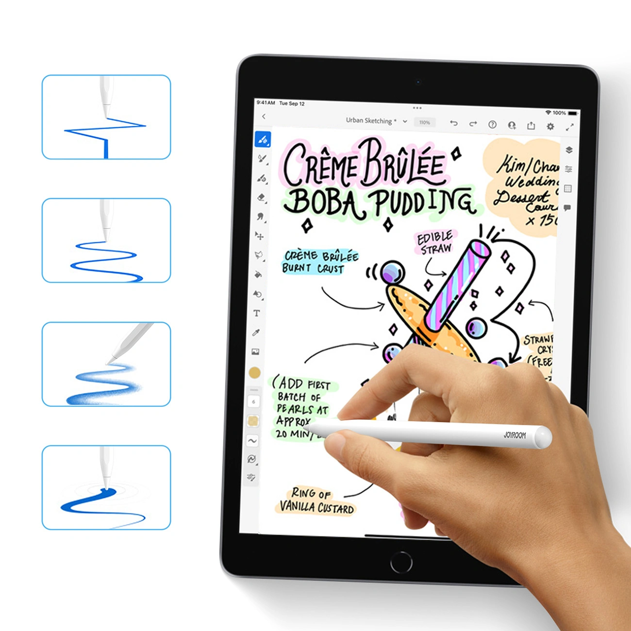 Touch Pen Joyroom JR-X9S Pro za Apple iPad, Aktivna Verzija, Bela
