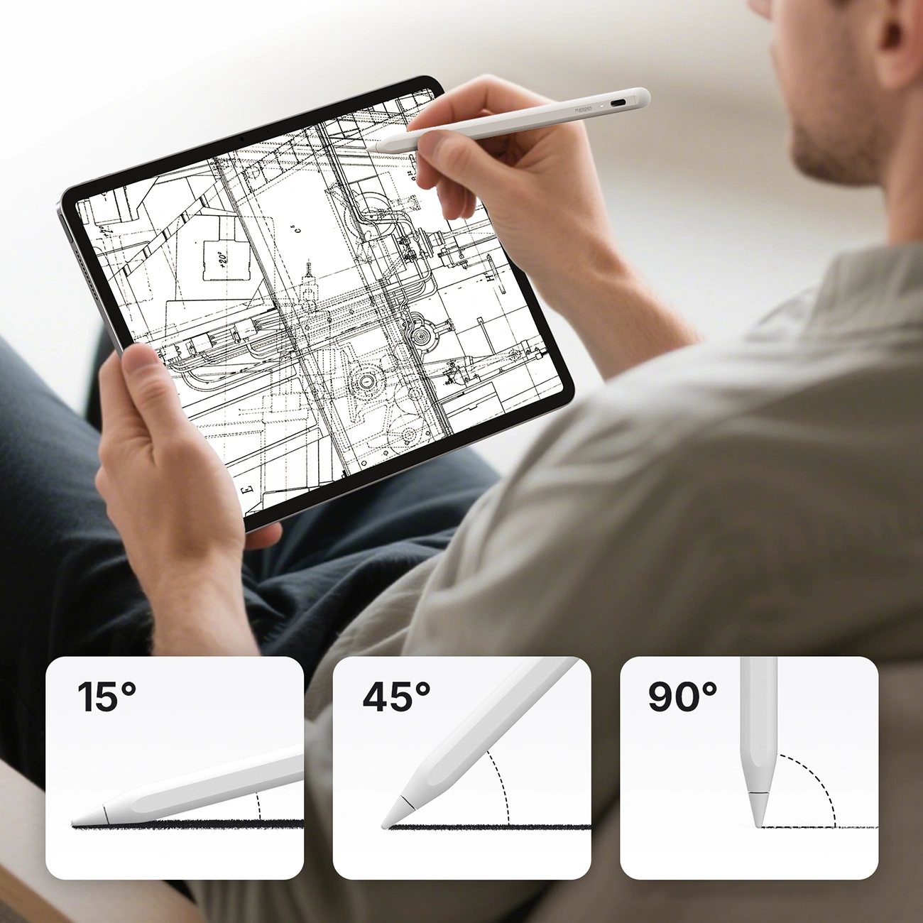 Touch Pen Metapen A8 za Apple iPad, Aktivna Verzija, Bela ME-APP152