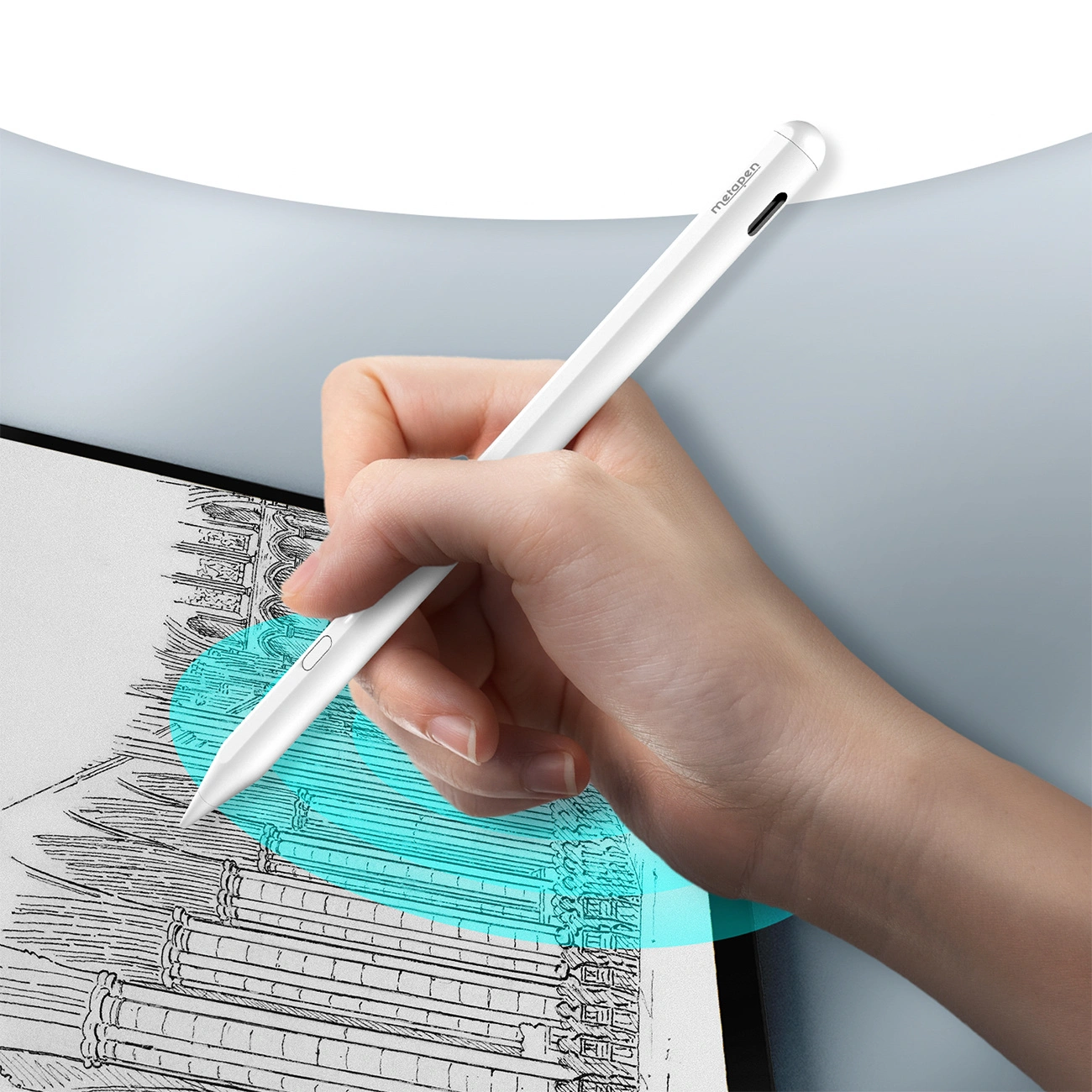 Touch Pen Metapen A11 za Apple iPad, Aktivna Verzija, Bela ME-APP412