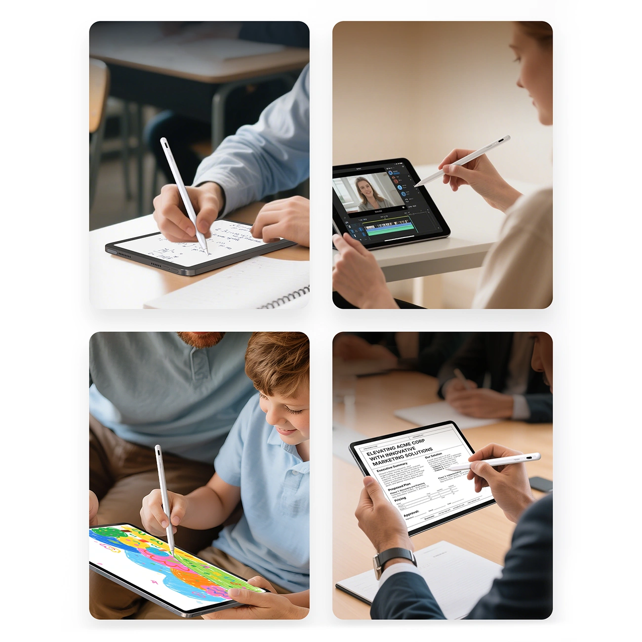 Touch Pen Metapen A8 za Apple iPad, Aktivna Verzija, Bela ME-APP152