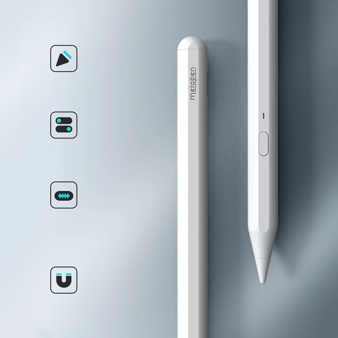 Touch Pen Metapen A11 za Apple iPad, Aktivna Verzija, Bela ME-APP412