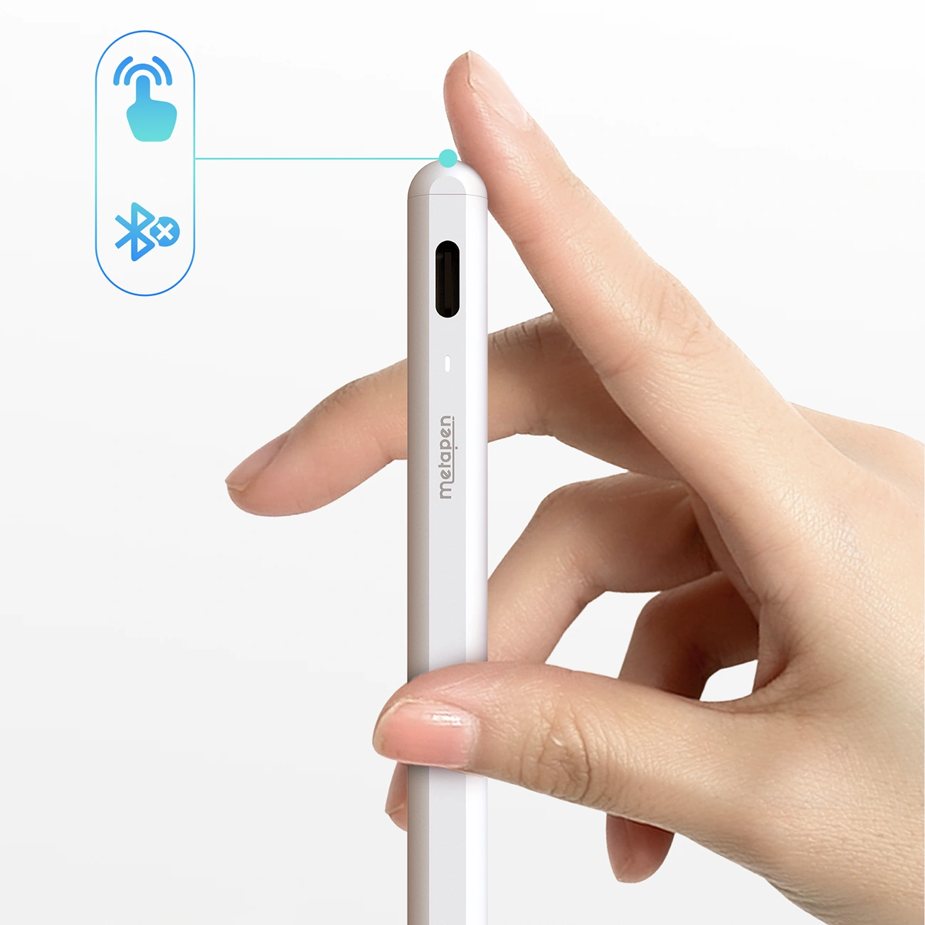 Touch Pen Metapen A8 za Apple iPad, Aktivna Verzija, Bela ME-APP152