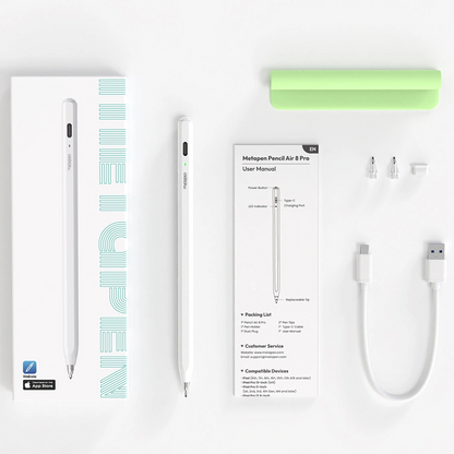 Touch Pen Metapen Air8 Pro za Apple iPad, Aktivna Verzija, Bela ME-APP172