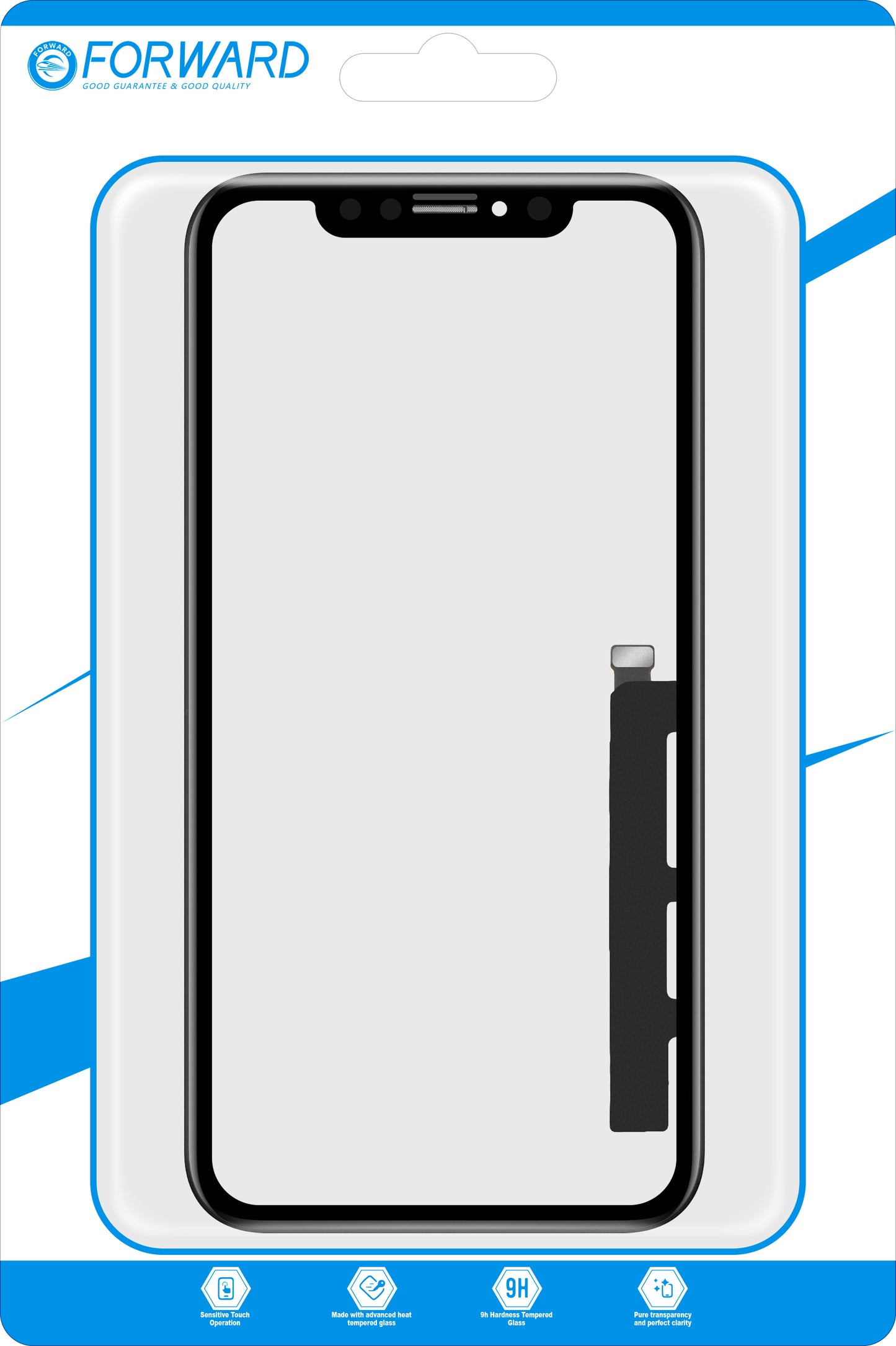 Touchscreen Forward Guard OCA za Apple iPhone XR, Verzija IC, Crna