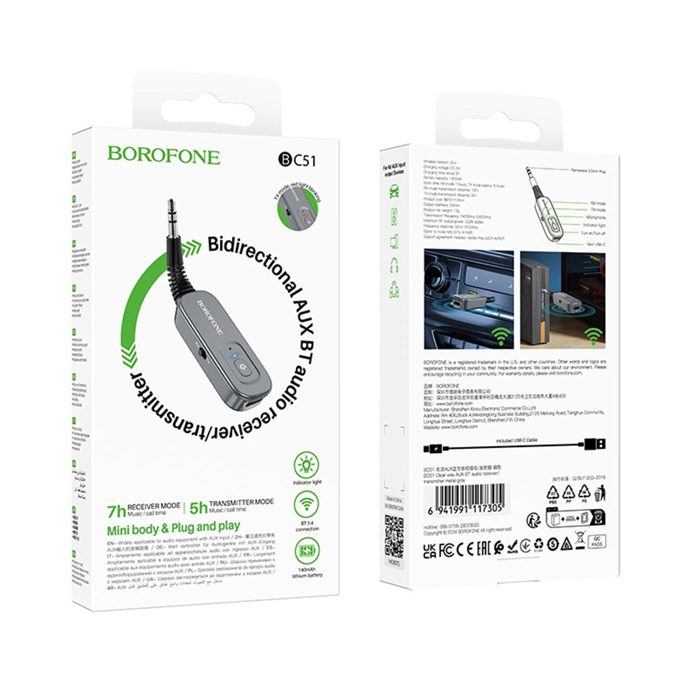 Bluetooth predajnik / prijemnik Borofone BC51 Clear Way