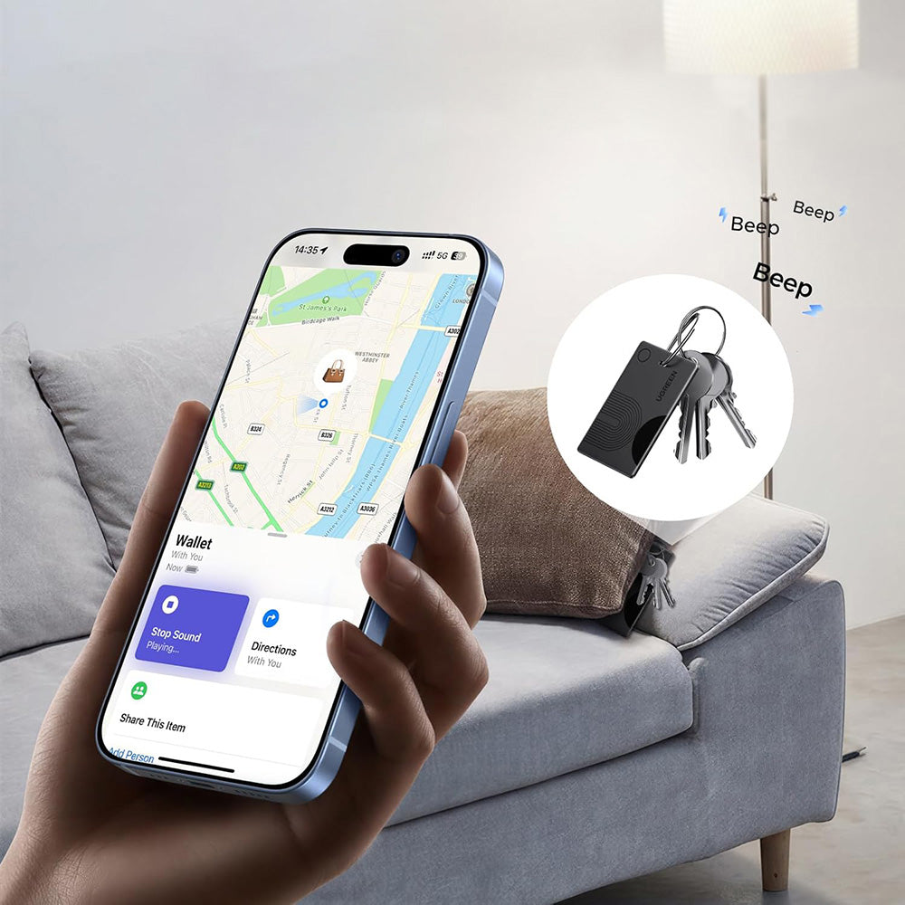 UGREEN SmartTag Smart Finder Slim 2 CM920 (75120A) za iOS Series, Set 2 komada, Crna