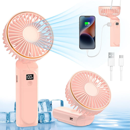 Prenosivi ventilator Techsuit M12, roze